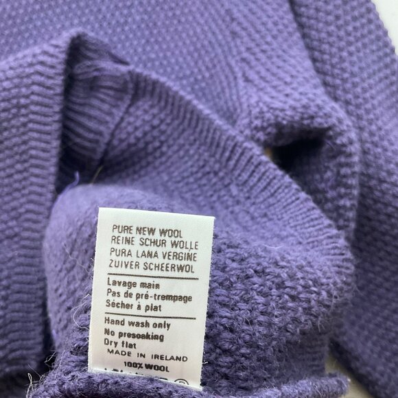 Blarney Woolen Mills Small Purple Knit Cardigan Chain Pockets Wool Old Money - Picture 9 of 10